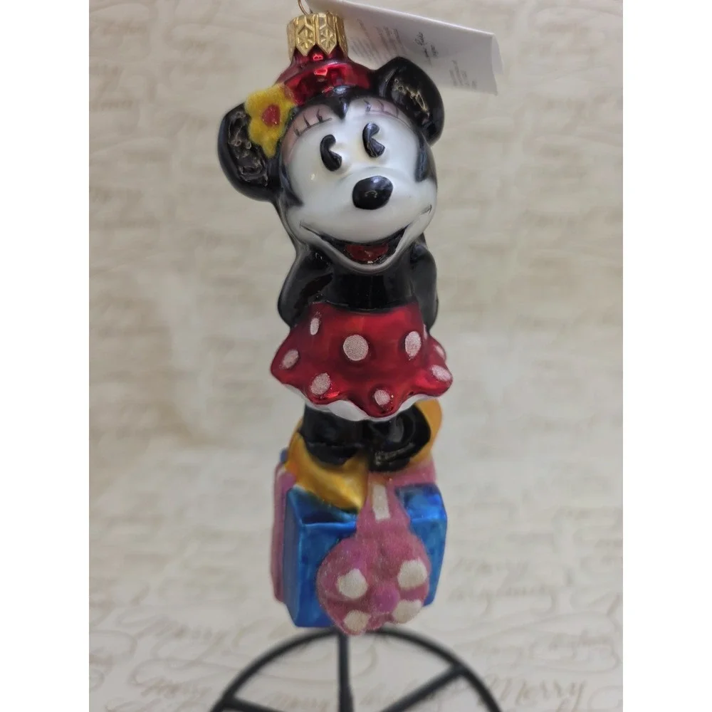 Christopher Radko Disney Noel Minnie Mouse 1997 Poland Glass Christmas Ornament